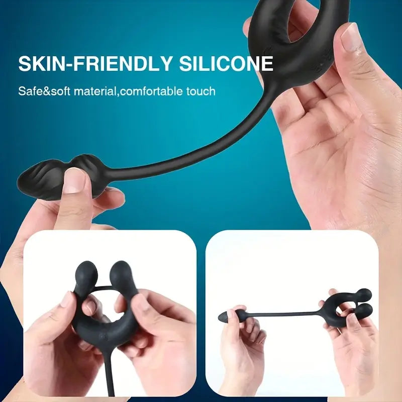 10 Vibrating Thrusting Modes Silicone Prostate Butt Plug With Cock Ring