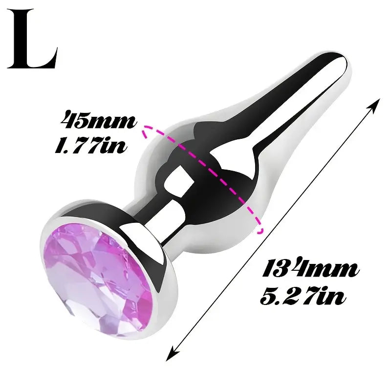Tapered Anal Plug Trainer Kit Metal Jeweled Fetish Jewelry Butt Plug