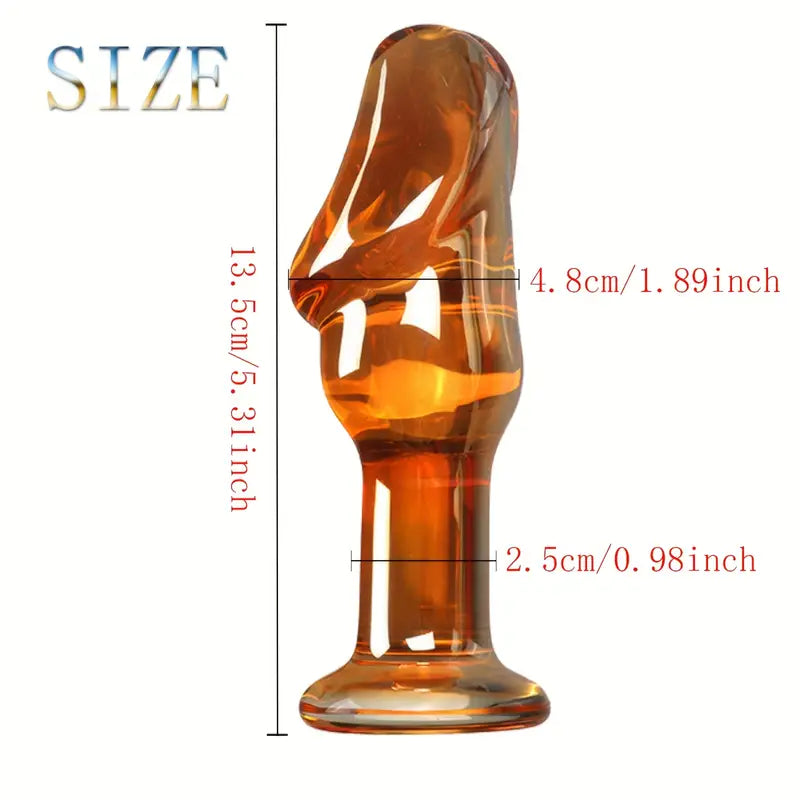 4.92in 5.31in Crystal Glass Dildo Phallic Anal Butt Plug G-Spot Stimulator