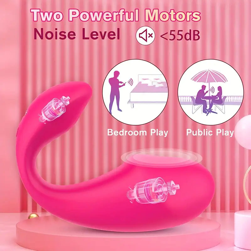 Wearable Bullet Vibrator Dual Motors Panty Vagina Stimulator Butt Plug Dildo