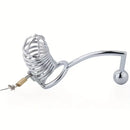 Erotic Toy Kit Anal Plug Metal Chastity Cage Urethral Lock Anal Hook