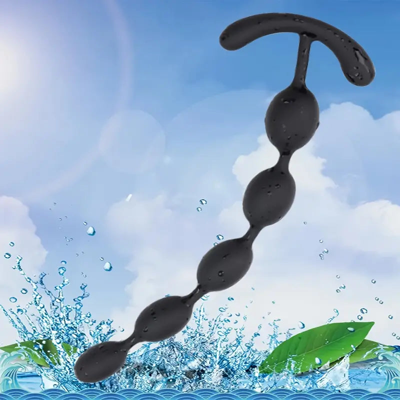 Silicone Anal Beads Butt Plug Flexible Anal Trainer Anal Chain With 5 Balls