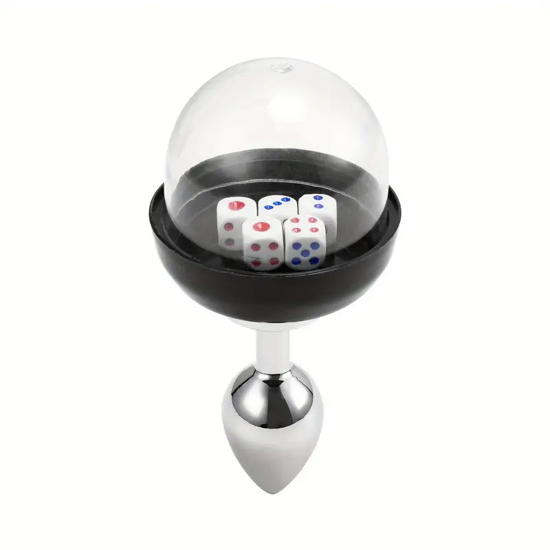 Unisex Dices Design Metal Butt Plug BDSM Games Flirting Adult Toy