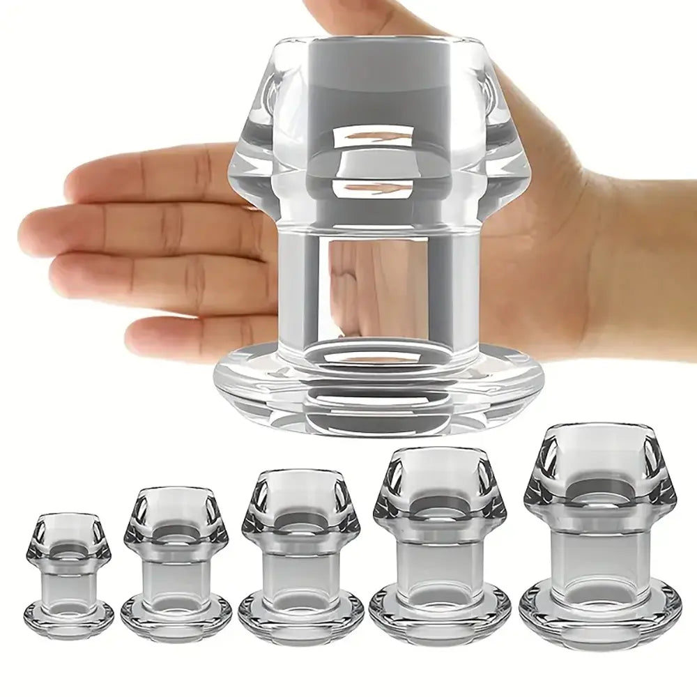 Transparent Back Chamber Anal Plug Enema and Anal Cleaning Dilator