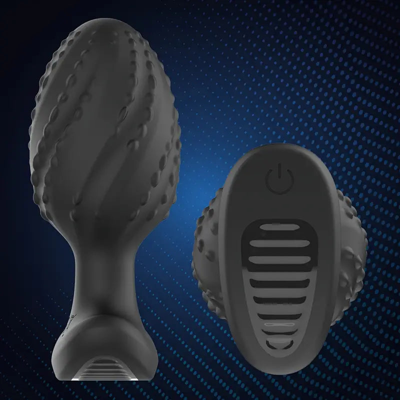 Silicone Anal Toy Butt Plug Training Kit With 9 Frequency Vibrating Anal Plug