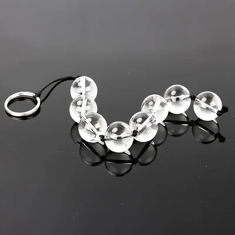 Clear Glass Anal Pulling Beads Vaginal Balls Anal Plug Butt Sex Toy