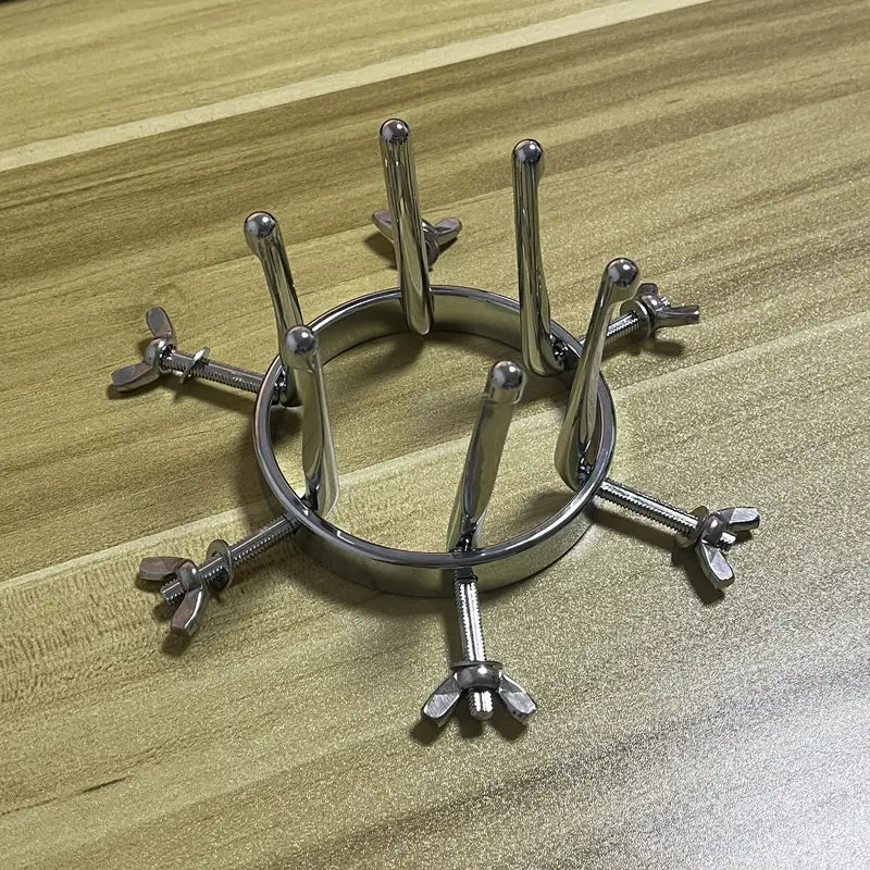 Stainless Steel Anal Dilator With Golden Plug Anal Dilator For Men