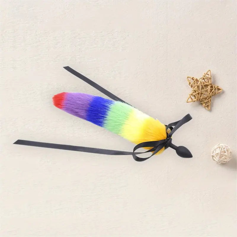 Anal Plug with Faux Tail Cosplay Silicone Butt Plug Adult Toy For Women