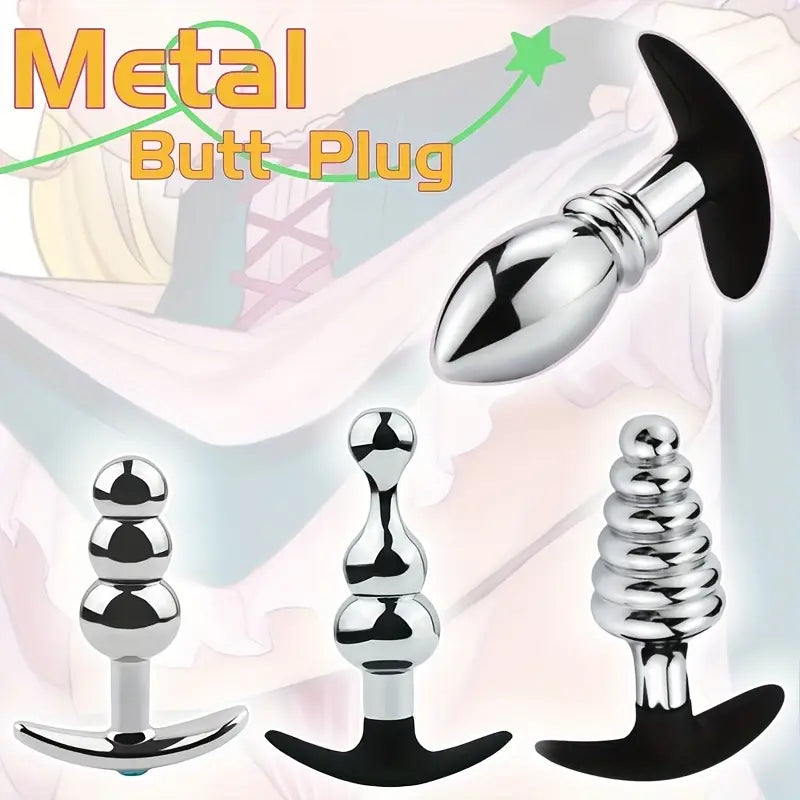 Anchor T-Shaped Base Removable Design Metal Anal Butt Plug