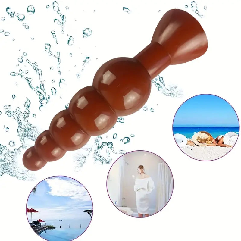 Big Size Silicone Anal Beads With Strong Suction Cup Butt Plug Dildo