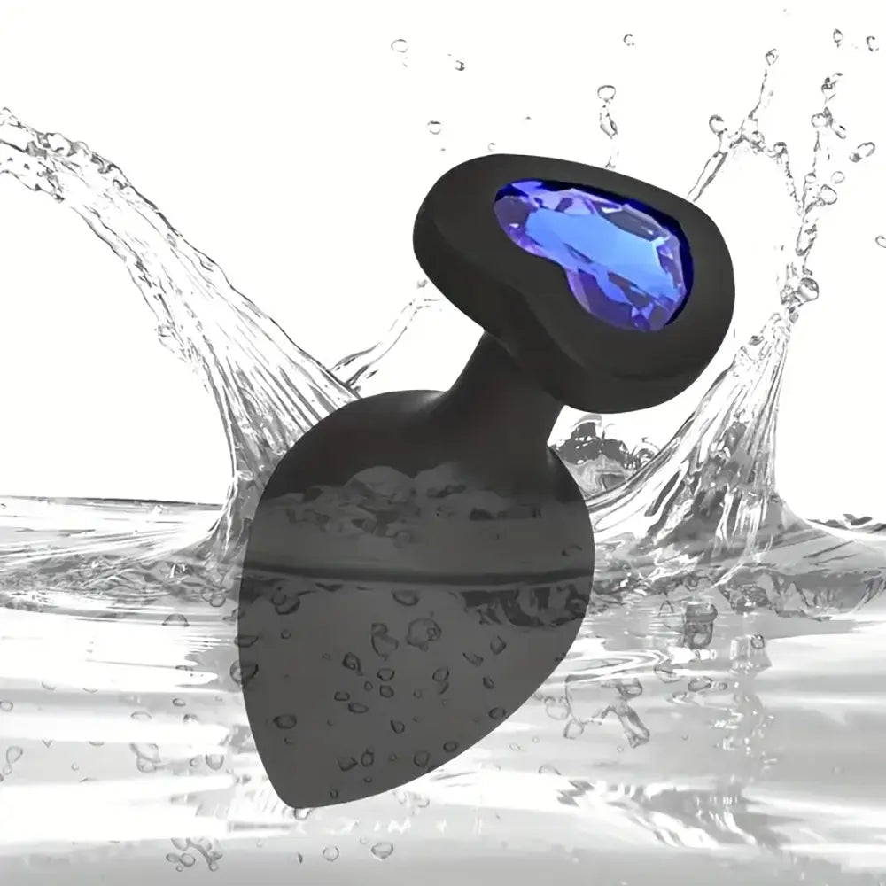 Heart 3 Sizes Stainless Steel Crystal Anal Plug Removable Butt Plug