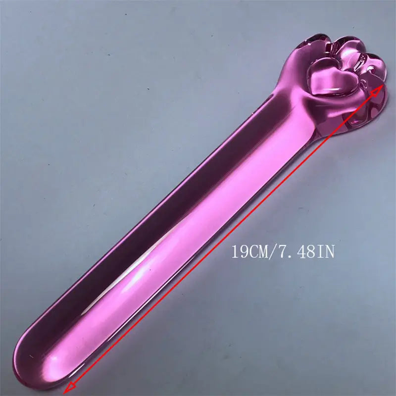 Glass Anal Plug With Paw-Shaped End Smooth G-Spot Stimulator