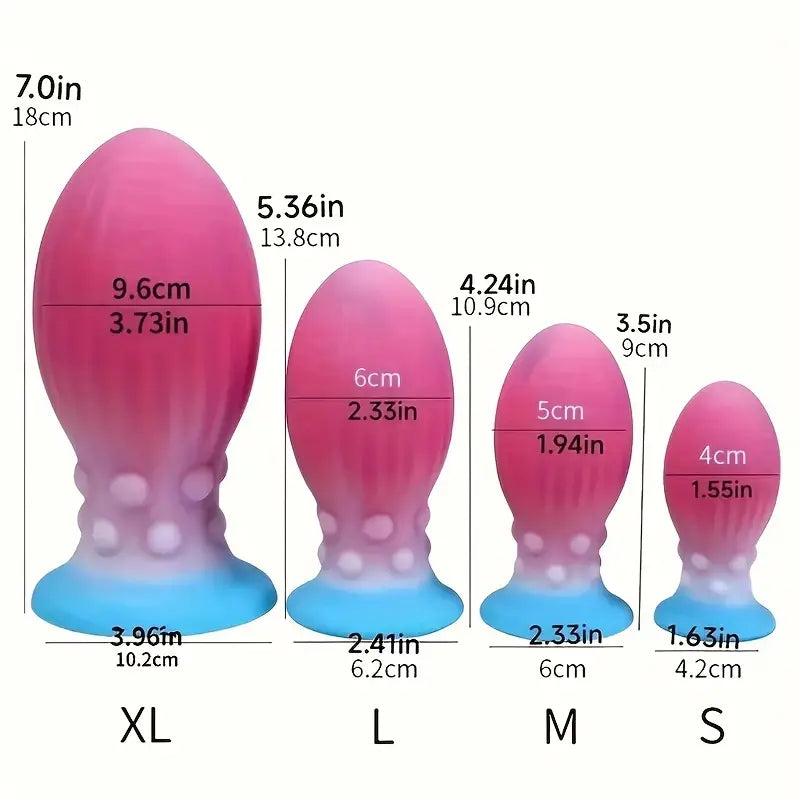 Bright Color Unisex Soft Silicone Anal Plug Toy Anus Dilator Massager