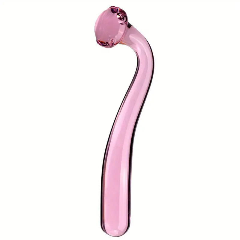 Dual-Ended Glass Wand Massager G-Spot Stimulator Butt Plug