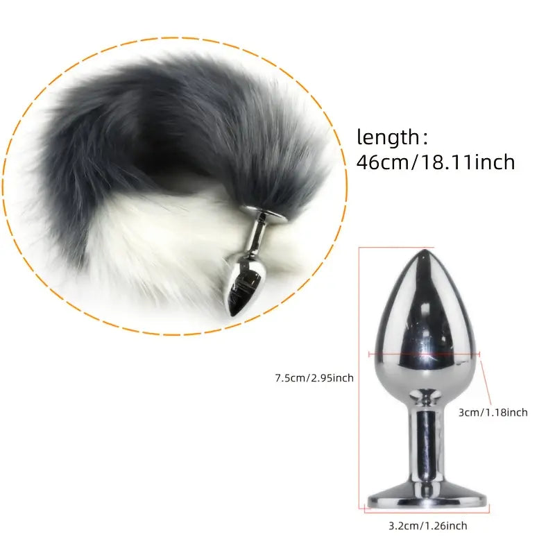 Luxurious Combination Sexy Catwoman Mask Tail Metal Anal Plug Cosplay