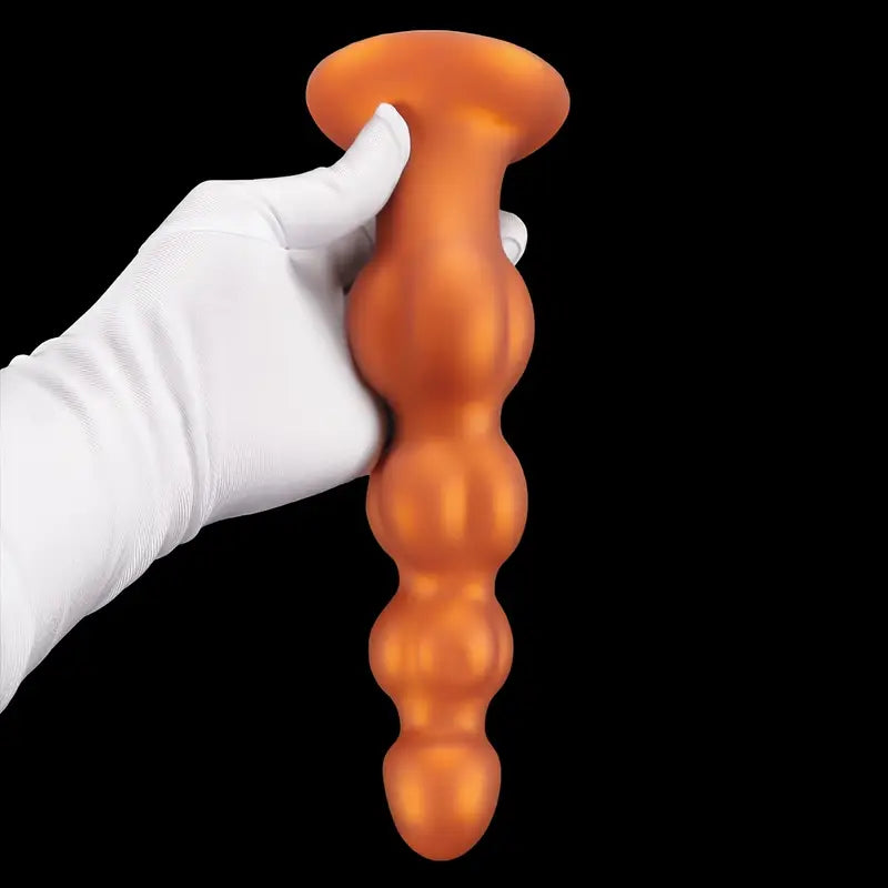 Liquid Silicone Muscle Bead Long Thick Butt Plug For G-Spot Sex
