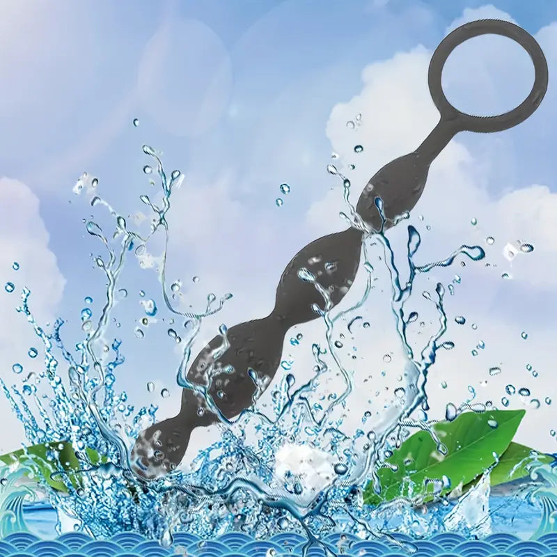 Silicone Anal Beads Butt Plug With Pull Ring Flexible Anal Chain Butt Plug