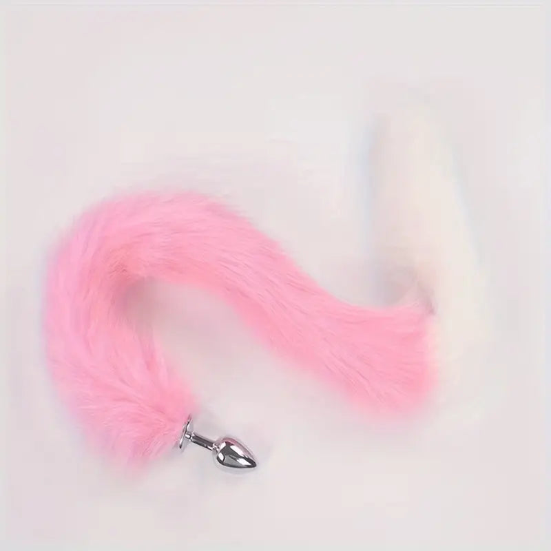 Anal Plug Trainer With Imitation Fluffy Fox Tail Furry Long Fox Tail Role Play