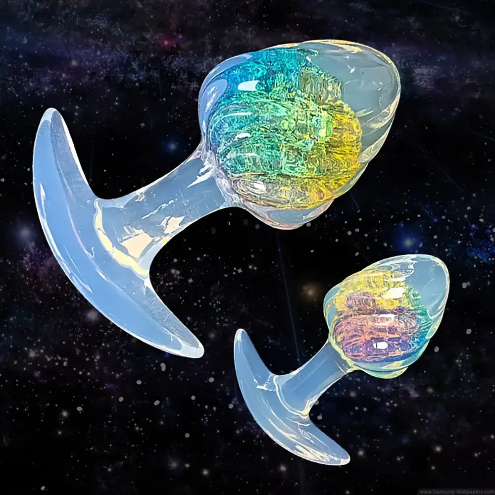 Transparent Color-Changing Silicone Butt Plug Textured Anal Toy