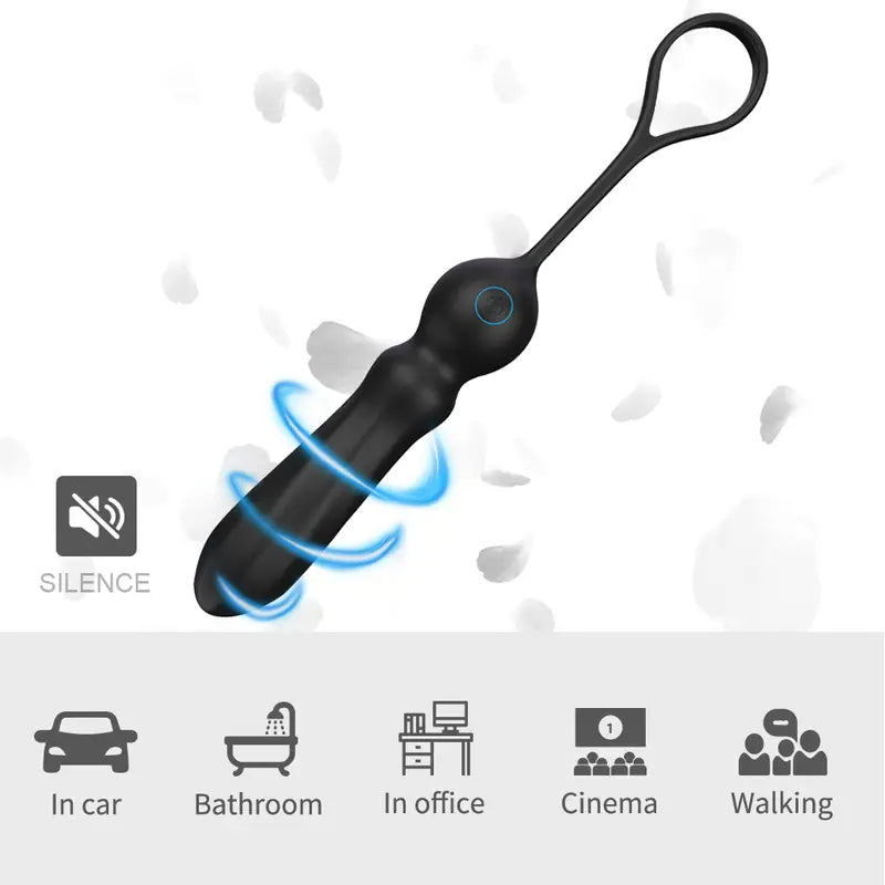 Prostate Massager With Cock Ring 9 Vibrating Modes Anal Butt Plug