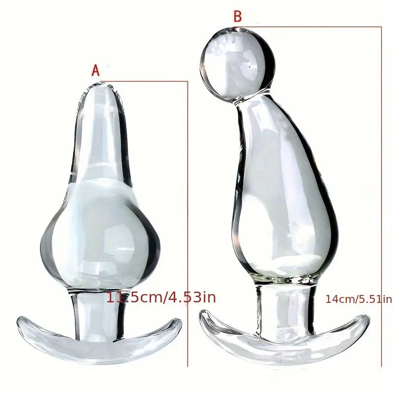 Transparent Glass Anal Plug Stimulating Training Adult Anal Sex Toy