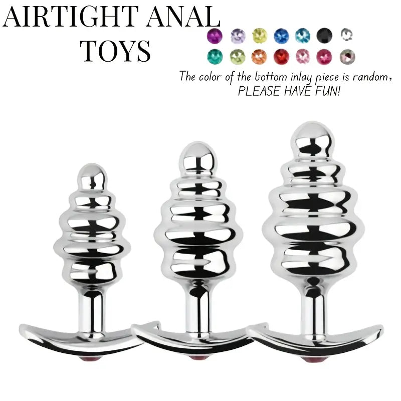 Anchor Shaped Metal Butt Plug Anal Sex Toy Threaded Metal Butt Plug