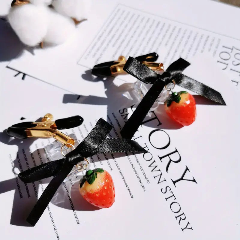 Strawberry Series Female Butt Anal Plug With Bell Anal Sex Toy