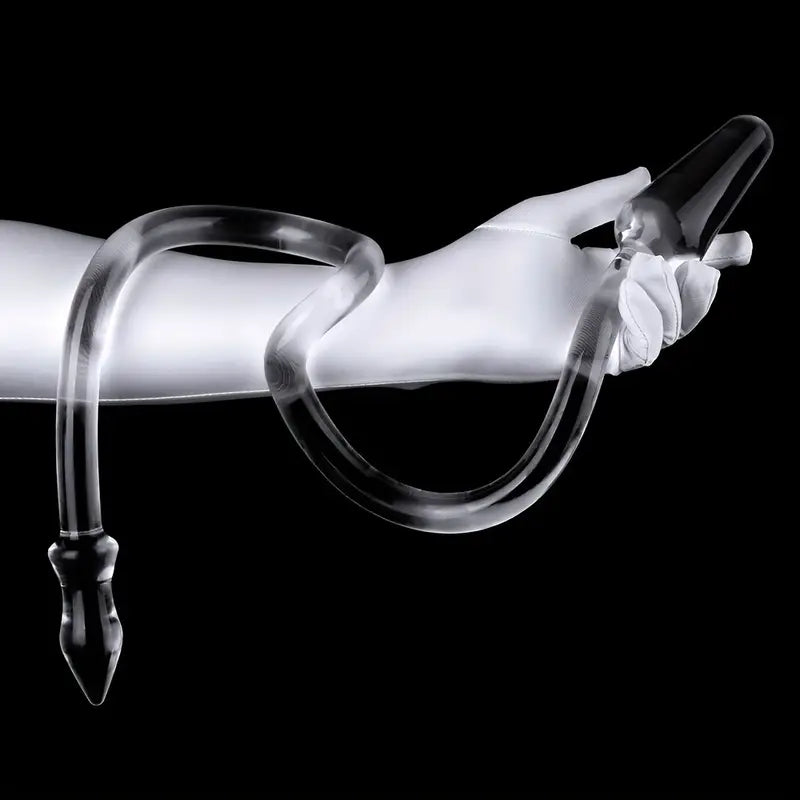 35.43inch Extra Long Transparent Dual-Ended Dragon Anal Plugs For Men