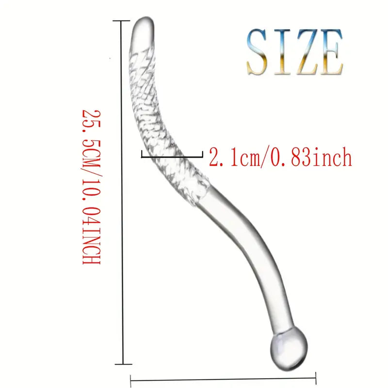 10.04in Crystal Glass Pleasure Wand Glass Dildo Crystal Double-Ended Penis