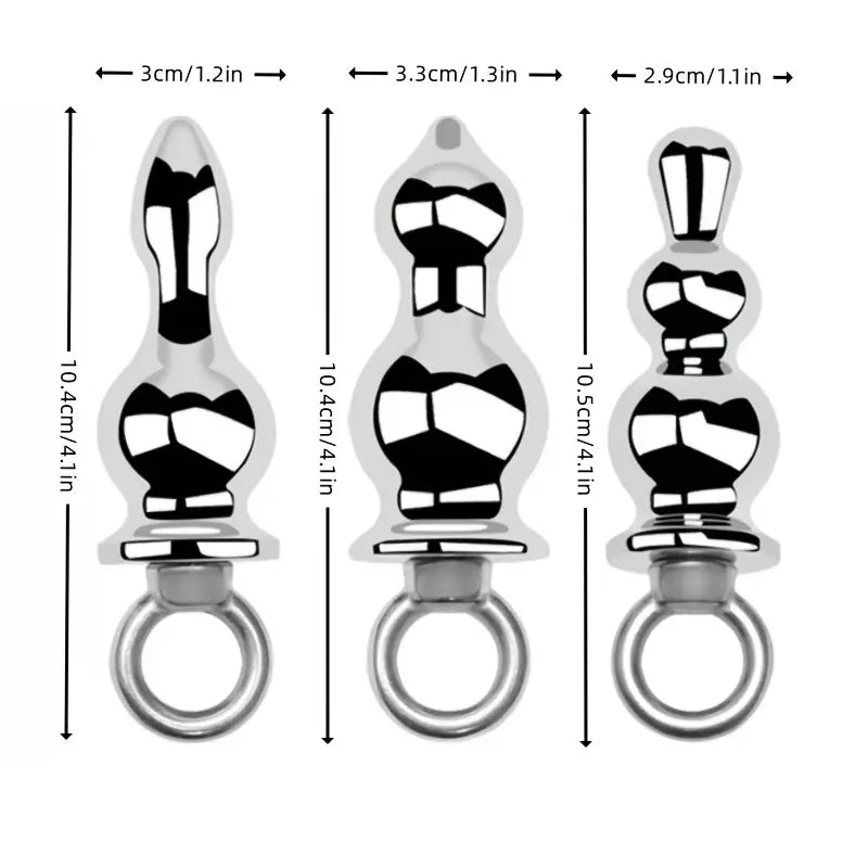 Metal Detachable Sling Ring Handheld Anal Plug Anal Sex Toy