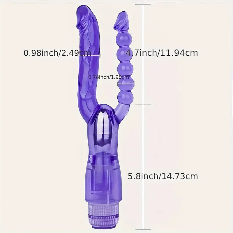 Double-Ended Vibrating Dildos Dual Penetration G-spot Vaginal Anal Beads