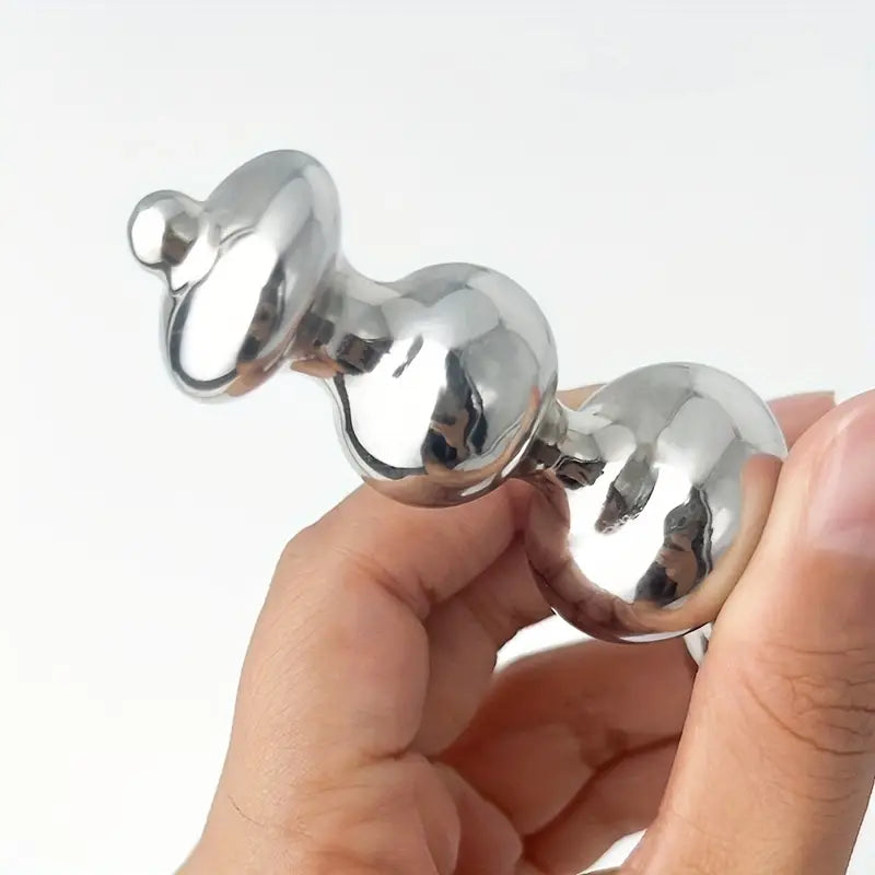 Sleek Metal Dual-Ended Anal Beads Plug Suitable For Both Men Women
