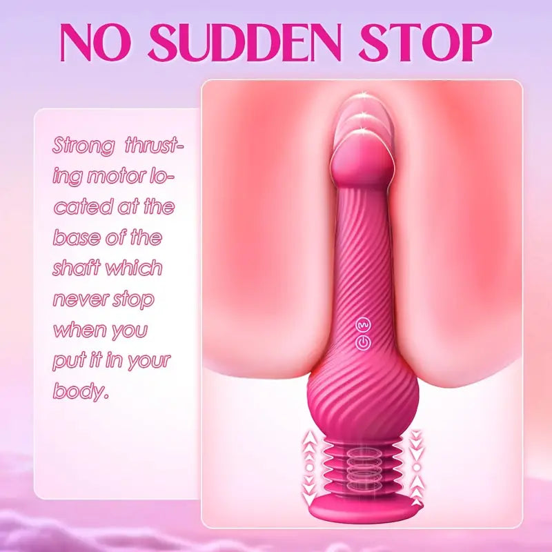 Thrusting 10 Vibrating 10 Bouncing Modes-9.45" Realistic Silicone Dildo
