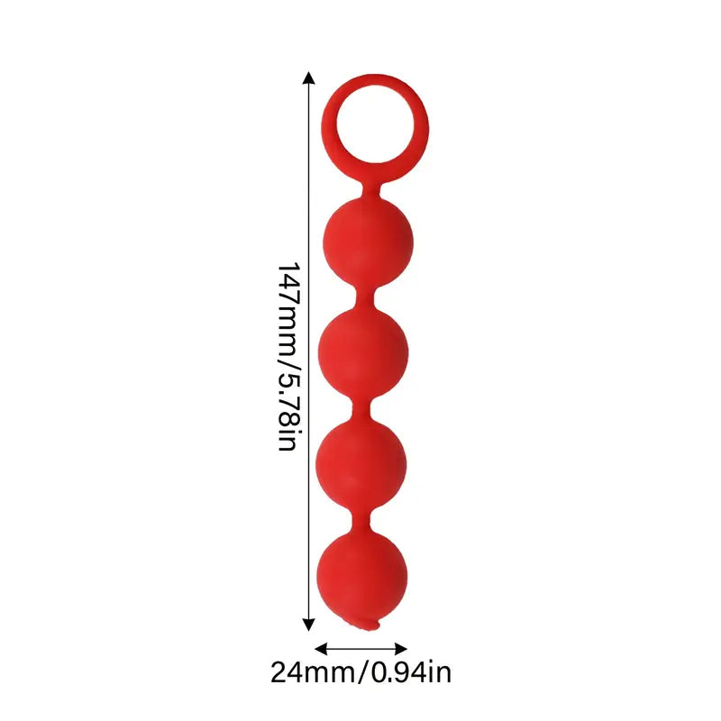 4 Beads Silicone Anal Plug With Pull Tab Anal Beads Anal Expander