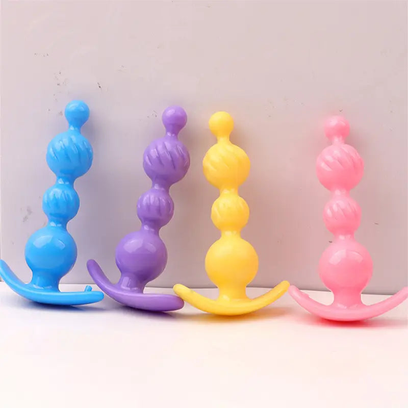 Plastic Butt Plug Anal Trainer G-spot Prostate Stimulators With Pull Handles