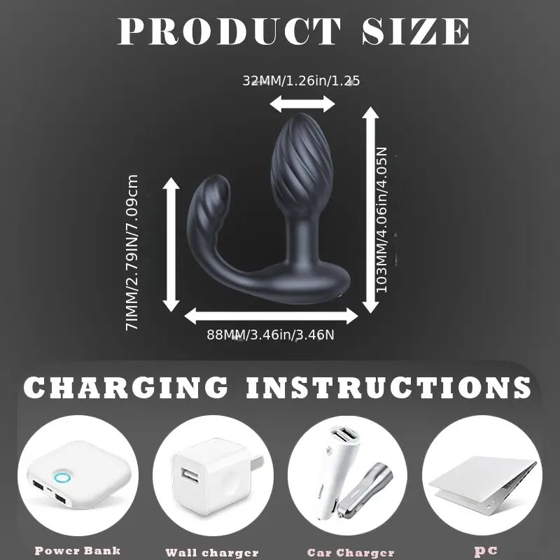 10 Rotation Modes 10 Vibration Modes Vibrating Butt Plug Adult Toy Butt Plug