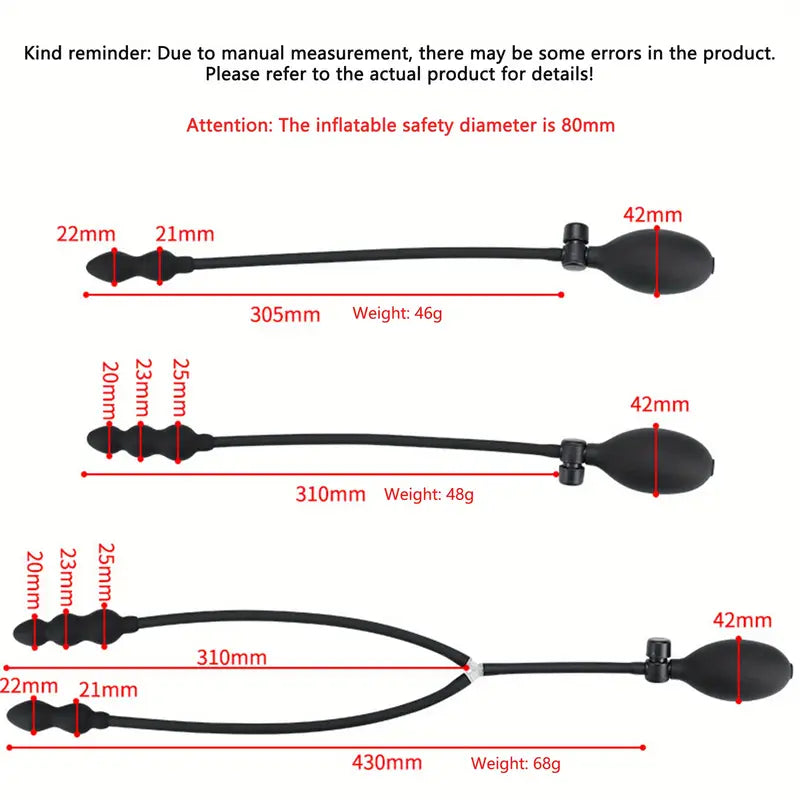 Body-Safe Silicone Inflatable Anal Plug With Quick Release Valve Butt Toy