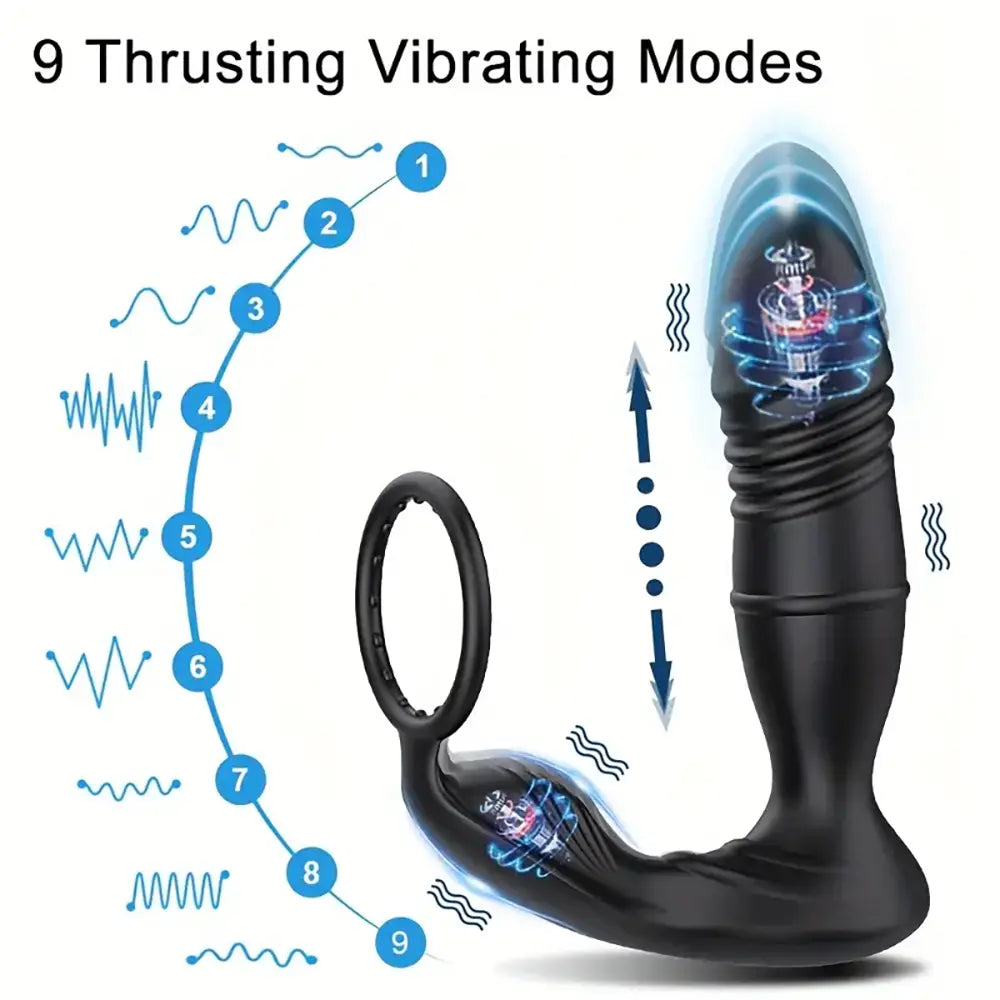 Electric Retractable Anal Plug With App Remote Control Prostate Massager