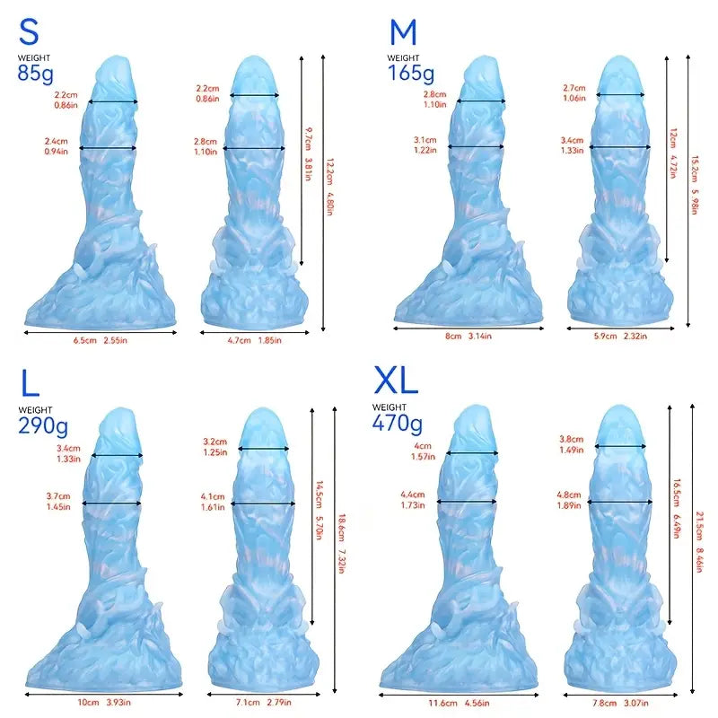 4.8in 5.98in 7.32in 8.46in Monster Anal Plug Silicone Dildo With Suction Cup