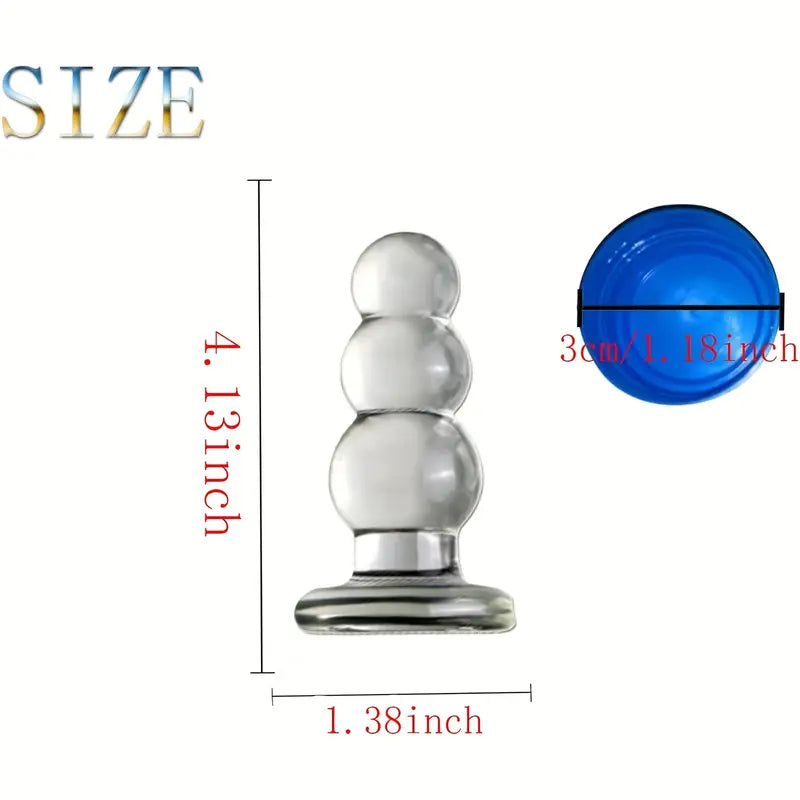 Glass Dildo Butt Plug Crystal Glass Anal Plug Transparent Anal Beads