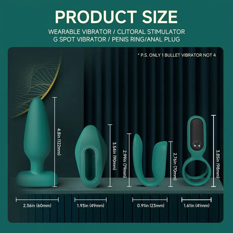 Couple-Vibrating Penis Ring Anal Plug Wearable Vibrator G Spot Vibrator