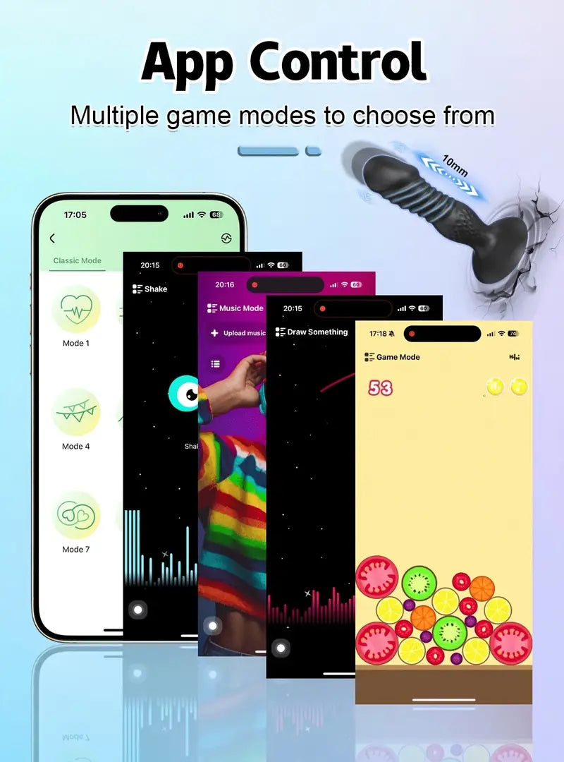 Wireless Extendable Butt Plug Rechargeable App Function Vibrating Anal Plug