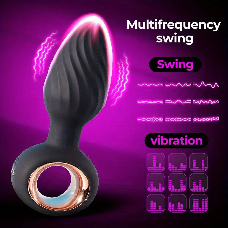 360° Rotating Anal Butt Plug Vibrator Swing Prostate Massager Sex Toy