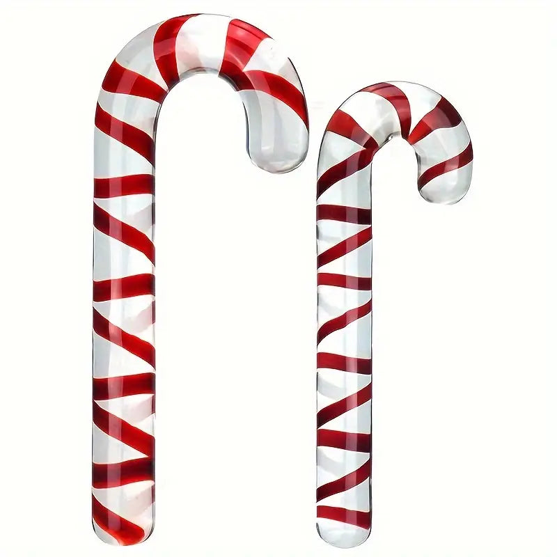 Tea Color Christmas Tree Cane Shape Transparent Glass Anal Plug