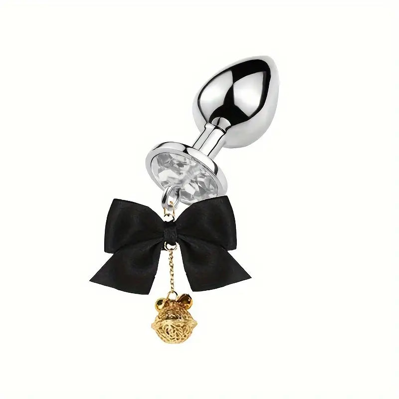 SM Adult Sex Metal Anal Plug With Bow Wind Chime Accessories