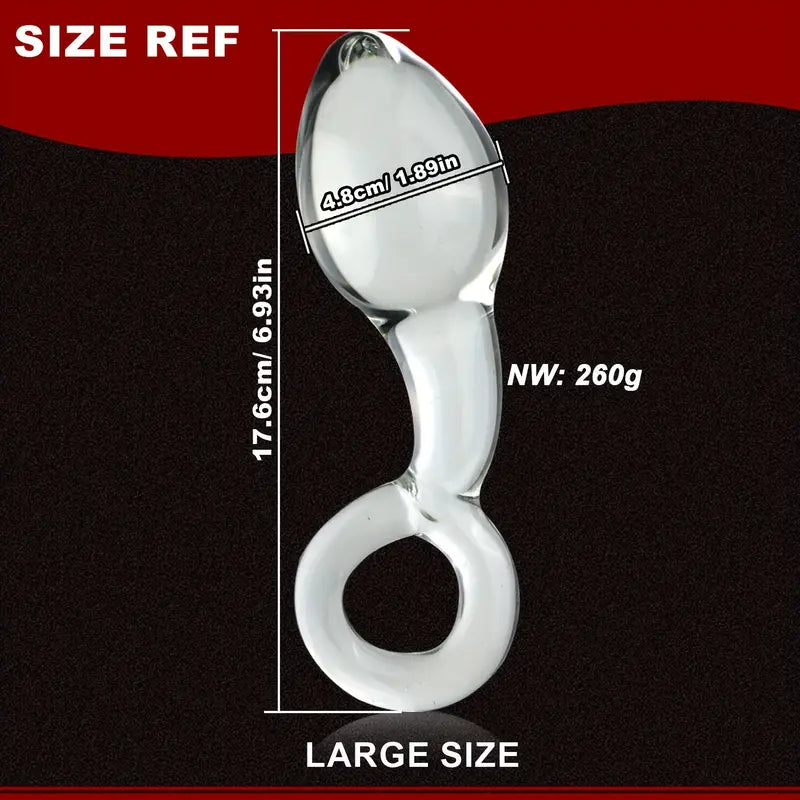 Glass Butt Plug Pull Loop Prostate Massager Anal Dilator With Long Neck