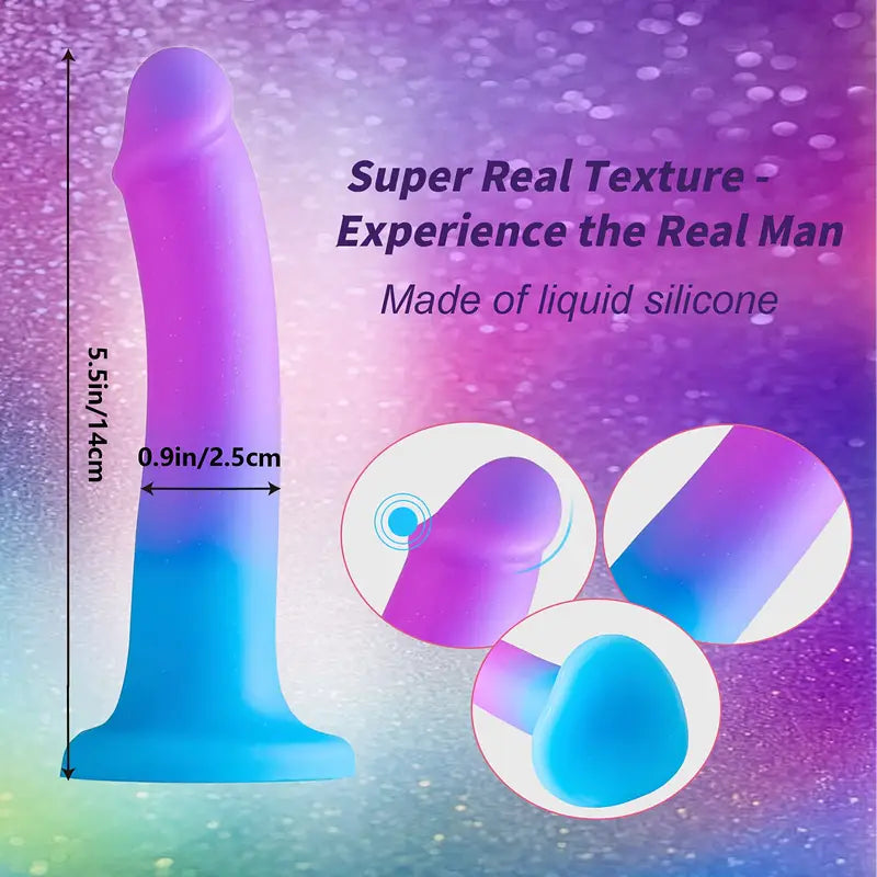 5.5" Soft Silicone Dildo Flexible Anal Plug With Suction Cup For Hands-Free