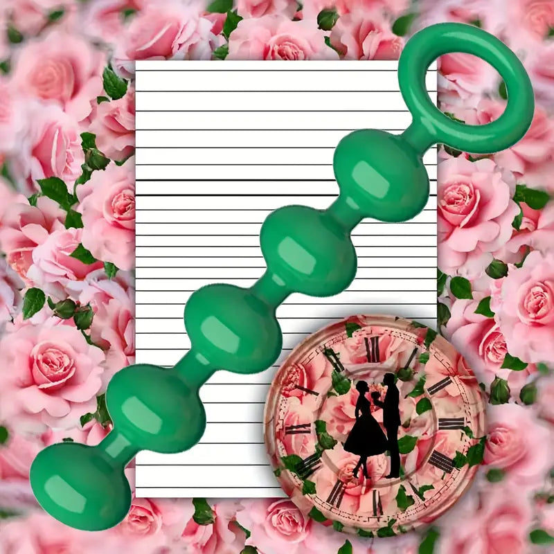 Silicone Anal Bead With 5 Balls Green Butt Plug Anal Sex Toy Pull Ring