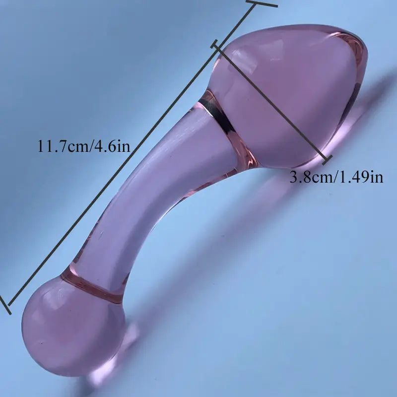 Transparent Glass Dildo Pink Anal Plug For Anal Expansion Masturbation