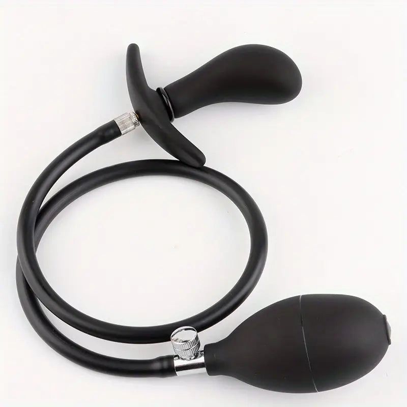 Silicone Inflatable Pump Dilator Massager Butt Plug For Couples Battery Free